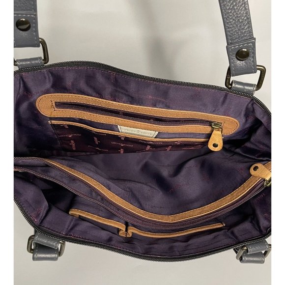 ANUSCHKA Handbag Garden of Eden Grey Floral Purse Tote Hand Painted Leather - Picture 8 of 14